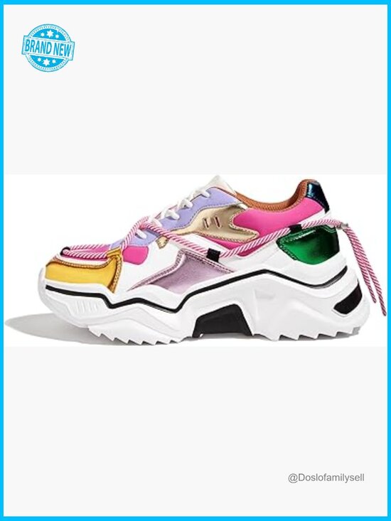 Shoes - Platform Fashion Sneakers Chunky Dad Shoes Colorblock Retro Comfortable Lace-Up